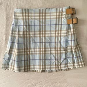 Burberry London Nova Pleated Check Mini Skirt